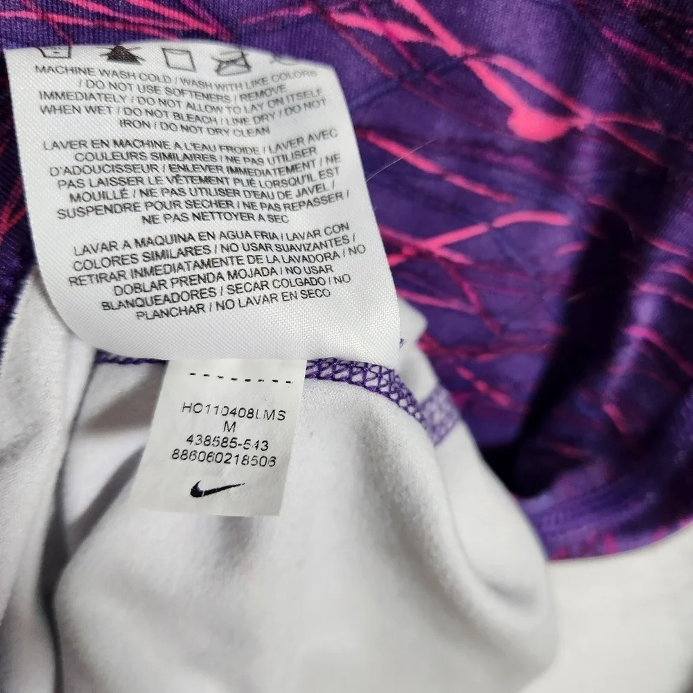 Nike pro combat purple fitted Dry-fit 1/2 zip up track jacket. Size medium